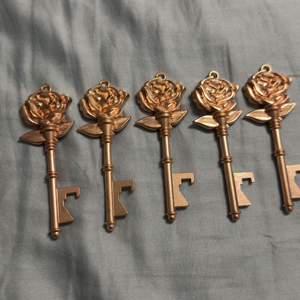 Rose Gold Key Bottle Opener Keychain Skeleton Key Style